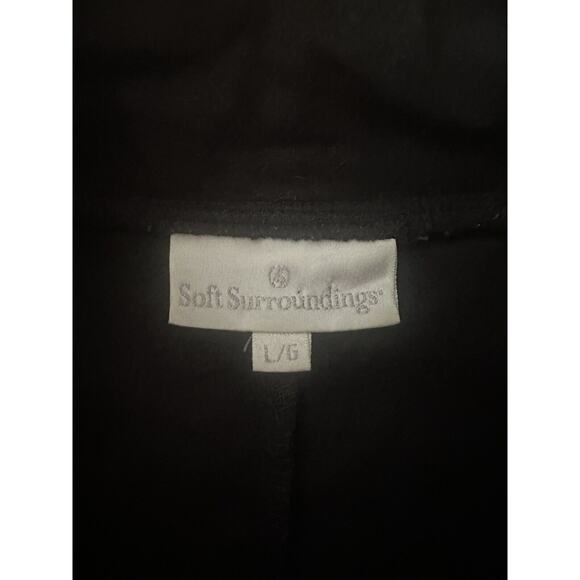 Soft Surroundings Black Button Shirt Size Large Stretch Double Collar - Picture 5 of 13